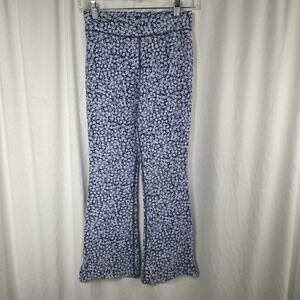 Gap Kids Girls High Rise Flare Wide Leg  Blue Floral Leggings Size L